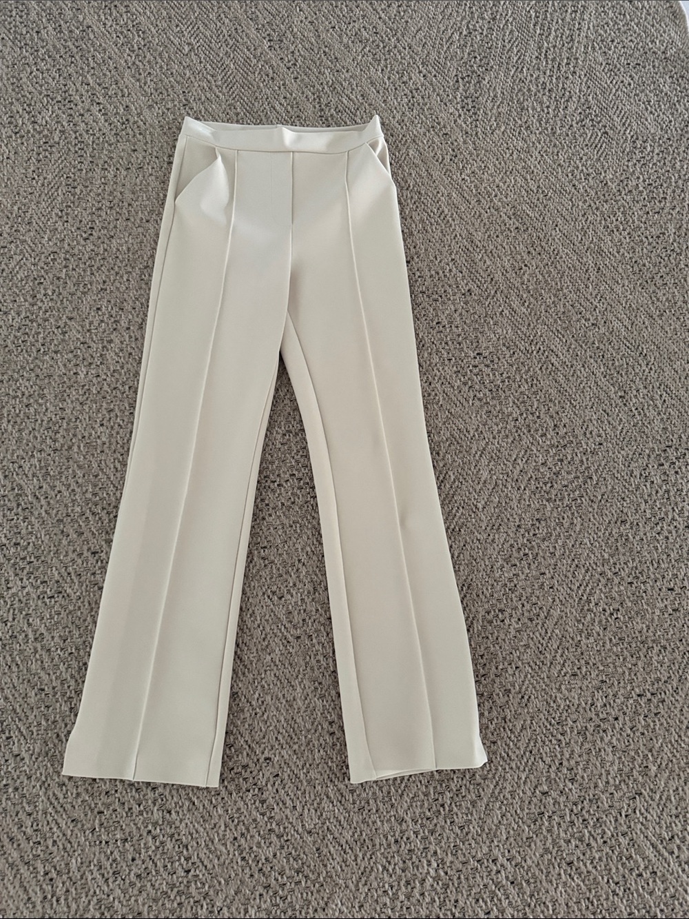 Chiara Boni Beige High-Rise Tailored Trousers